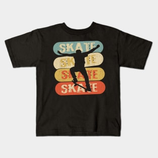 Vintage Skateboader Kids T-Shirt